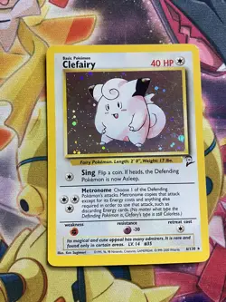Clefairy 6/130 Base Set 2 Holo Rare Pokemon Card NM/LP - Image 1