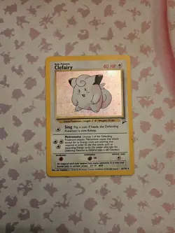 Pokemon Base Set 2 Clefairy Holo Rare Card 6/130 Vintage, DMG - Image 1
