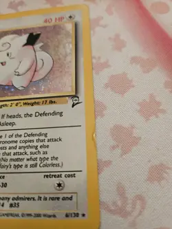 Pokemon Base Set 2 Clefairy Holo Rare Card 6/130 Vintage, DMG - Image 4