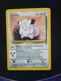 Pokemon Card Clefairy 6/130 Base Set 2 Holo Rare Near Mint See Pictures! - Image 1