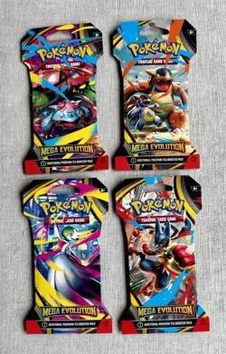 4x Mega Evolution Sleeved Booster Packs - Full Art Set Pokemon TCG NEW SEALED - Image 1
