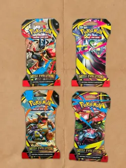 Pokemon Mega Evolution Sleeved Booster Pack Sealed×4- Full Art Set - Image 2