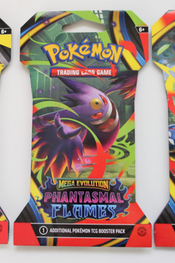 POKEMON MEGA EVOLUTION PHANTASMAL FLAMES 4 HANGER SLEEVE FULL ART SET SEALED - Image 3