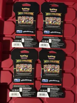 Pokemon Mega Evolution Sleeved Booster Pack Full Art Set Sealed 4 Packs - Image 2