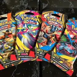 4 Genuine Pokemon Mega Evolution Sleeved Booster Pack Sealed - Full Art Set - Image 1