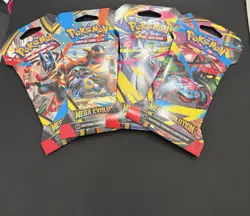 Pokemon Mega Evolutions Sleeved Booster Packs - 4 Full Art Set Collection Sealed - Image 1