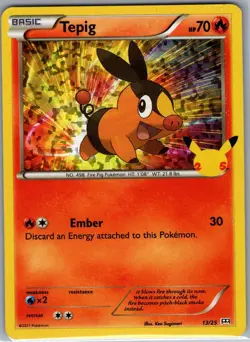 Tepig - 13/25 Holo McDonald's 25th Anniversary Promos - Pokemon Card - NM - Image 1