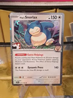 Hop's Snorlax Holo Pokemon Prize Pack Series 8 Promo Pokemon Card NM/LP Stamp - Image 1