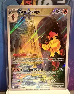 Pokemon Armarouge Illustration Rare Holo 203/198 SV01 Scarlet & Violet Card NM/M - Image 1