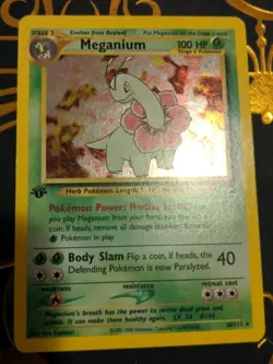 Pokemon TCG Neo Genesis 1st Edition Meganium Holo Rare Card 10/111 LP+ - Image 1