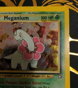 Pokemon TCG Neo Genesis 1st Edition Meganium Holo Rare Card 10/111 LP+ - Image 4