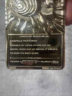 Pokemon POLIWHIRL & JIGGLEPUFF 23k Gold Plated Trading Cards 1999 Nintendo Case - Image 5