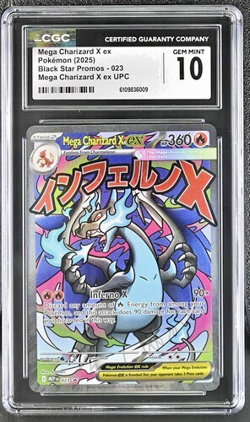 2025 Pokemon Mega Charizard X Ex Ultra UPC Black Star Promos #023 CGC 10 GEM MT - Image 1