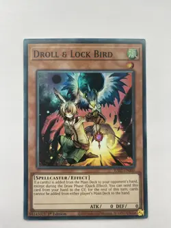 YuGiOh! Droll & Lock Bird RA02-EN006 Super Rare 1st Edition - Image 1