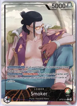 ULTRA RARE ALT ART LOW POP CUSTOM ONE PIECE!!! Smoker HOLOFOIOL - Image 1