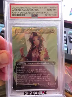 MTG PSA10 Aerith Gainsborough Borderless Surge Foil 2025 #0519 Final Fantasy ENG - Image 1