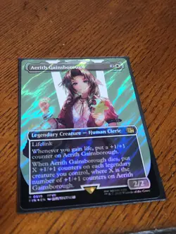 Aerith Gainsborough (Borderless) (Surge Foil) Final Fantasy Pack Fresh NM MtG - Image 1