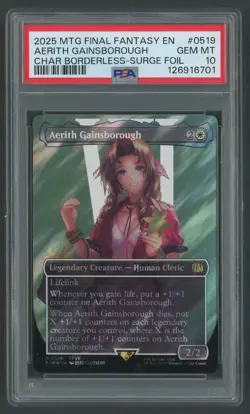 Aerith Gainsborough (Borderless) (Surge Foil) - FINAL FANTASY PSA Gem MT 10 - Image 1