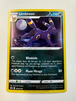 Pokemon TCG Umbreon SWSH129 Black Star Promo Holo Evolving Skies L@@K! - Image 1