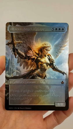 Avacyn, Angel of Hope FOIL Proxy Playtest Card with Custom Fantasy Art - Image 2