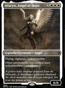 Avacyn, Angel of Hope Etched Style High Quality Altered Art Custom Card - Image 1