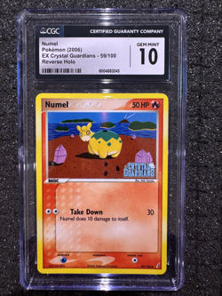 Numel Pokemon 2006 EX Crystal Guardians 59/100 Reverse Holo CGC Gem Mint 10 - Image 1