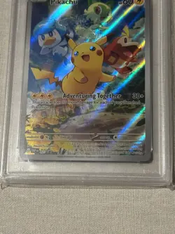 2023 Pokemon Black Star Promo 027 Pikachu Paldea Evolved ETB LABEL ERROR PSA 10 - Image 3