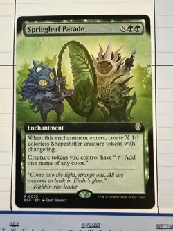 Springleaf Parade MINT Extended Art 39 Lorwyn Eclipsed Commander ECC MTG Rare NM - Image 1