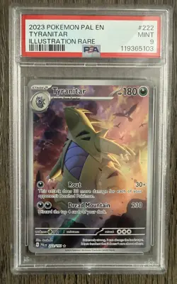 PSA 9 Mint - Tyranitar 222/193 - Paldea Evolved Illustration Rare Pokemon - Image 1
