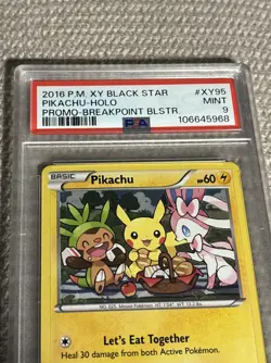 2016 Pokemon XY Breakpoint Blister Black Star Promo Pikachu XY95 PSA 9 - Image 5