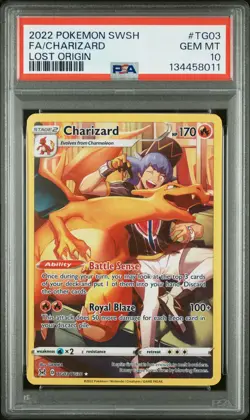 2022 POKEMON SWORD & SHIELD LOST ORIGIN #TG03 FULL ART/CHARIZARD PSA 10 - Image 1