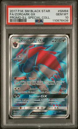 2017 POKEMON SM BLACK STAR PROMO #SM84 FULL ART/ZOROARK GX PSA 10 - Image 1