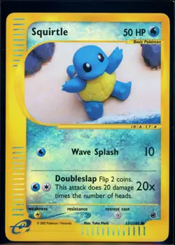 Pokemon EXPEDITION - #131/165 Squirtle - Reverse Holo - ENG - Moderately Played - Image 1