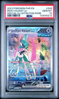 2023 POKEMON PAR EN-PARADOX RIFT 249 IRON VALIANT EX PSA 10 - Image 1