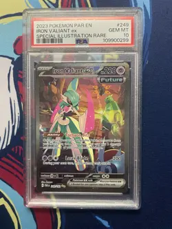 2023 POKEMON PAR EN-PARADOX RIFT #249 IRON VALIANT EX PSA 10 - Image 1