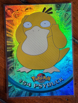 1999 Topps Pokemon Psyduck RAINBOW FOIL #54 TV Animation Series Blue Logo - Image 1
