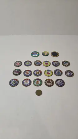 Pokemon Battling Coin Game Lot of 21 Rare Vintage Nintendo Toy Battle Coins - Image 2