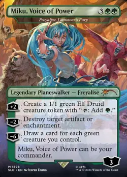 1x Miku, Voice of Power (Freyalise, Llanowar's Fury) - Foil NM-Mint, English Sec - Image 1