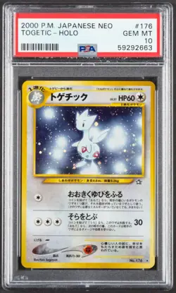 1999 Pokemon Japanese Neo Genesis #176 Togetic - Holo PSA 10 GEM MINT - Image 1