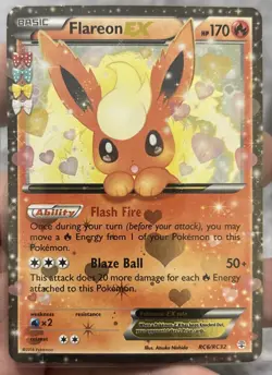 Pokemon Generations Radiant Collection Flareon EX #RC MP or Better - Image 1