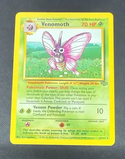 POKEMON TCG VENOMOTH 29/64 JUNGLE RARE NON HOLO MINT PACKET TO SLEEVE - Image 1