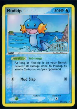 Pokemon EX CRYSTAL GUARDIANS - #57/100 Mudkip - Reverse Holo - ENG - Near Mint - Image 1