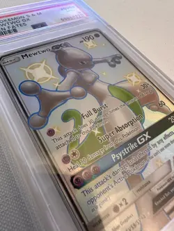 Pokemon Mewtwo GX SV59/SV94 Shiny Vault Hidden Fates PSA 9 Mint Full Art - Image 2