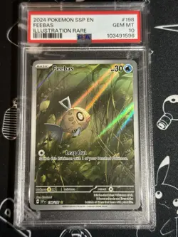 PSA 10 Feebas 198/191 Illustration Rare Pokemon Scarlet & Violet Surging Sparks - Image 1