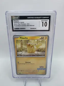 Pikachu Pokemon (2025) black star promos - 214 Illustration contest 2024 winner - Image 1