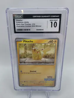 Pikachu Pokemon (2025) black star promos - 214 Illustration contest 2024 winner - Image 2