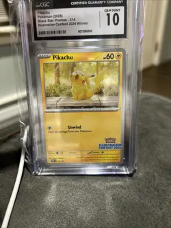 Pikachu Pokemon (2025) black star promos - 214 Illustration contest 2024 winner - Image 1