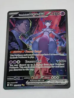 Team Rocket's Mewtwo ex 231/182 SIR Destined Rivals Pokemon Card TCG - Image 1