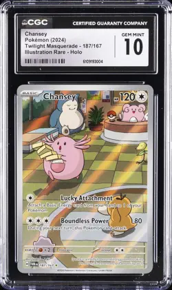 2024 POKEMON TWILIGHT MASQUERADE ILLUSTRATION RARE - HOLO CHANSEY CGC 10 - Image 1