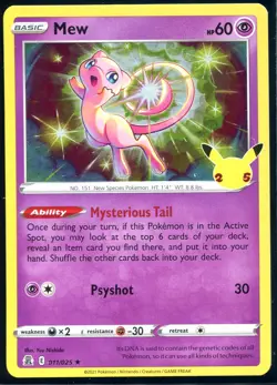 MEW 011/025 HOLO RARE CELEBRATIONS Pokemon NEAR MINT - Image 1